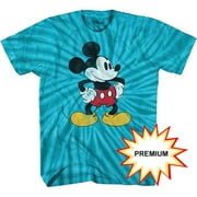 Disney Mickey Mouse Tones Gift for Women Adult Graphic Tshirt T-Shirt for Men Apparel Merchandise Men's Women's Short Sleeve Disneyland World Tie Dye (Premium Spiral Turquoise Tie Dye, Small)